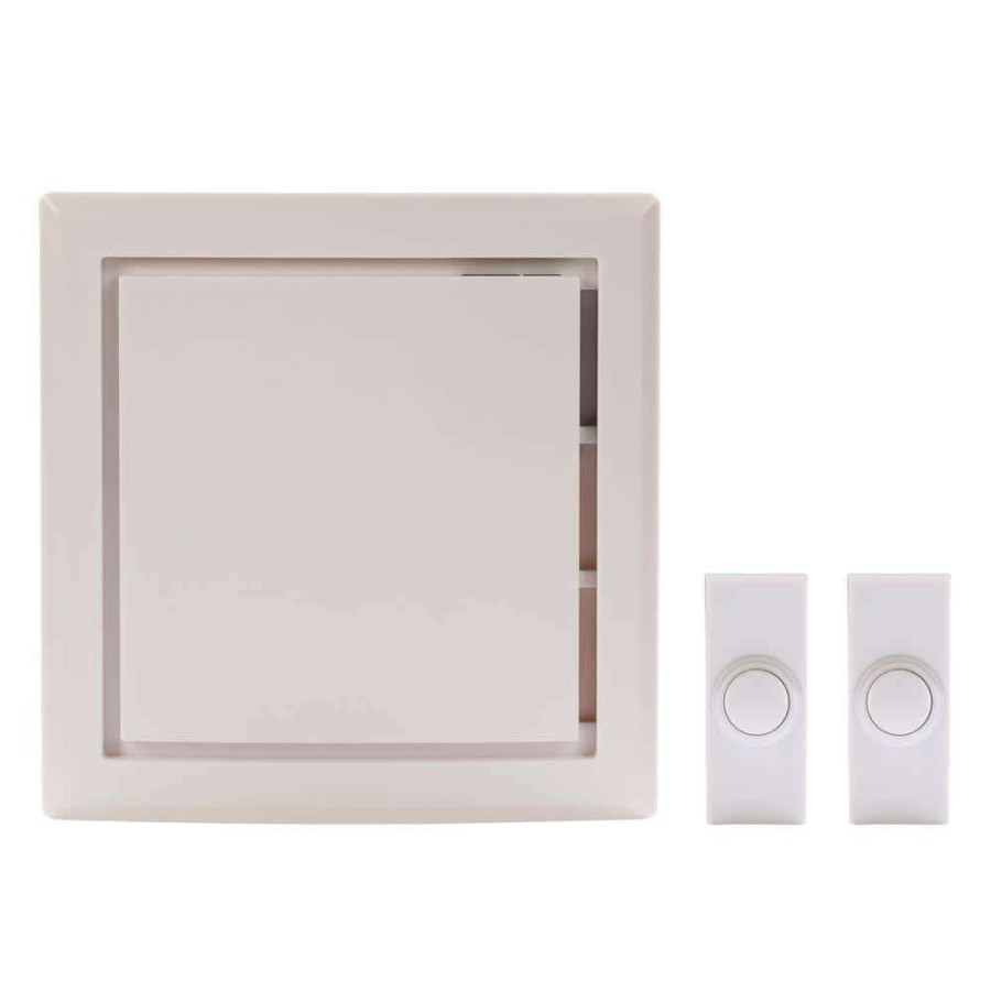 Doorbells * | Hampton Bay Wireless Plug-In Doorbell Kit With 2 Wireless Push Buttons, White