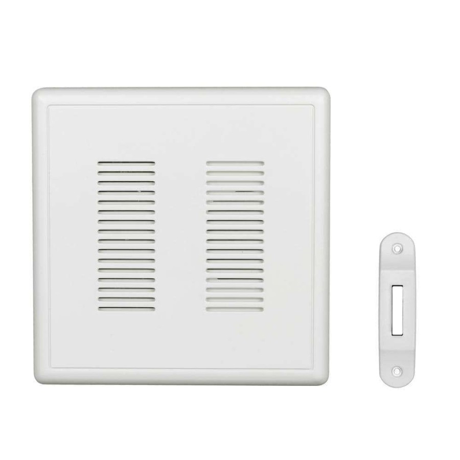 Doorbells * | Nicor Primechime Plus 2 Video Compatible Wired Door Bell Chime Kit With White Decorative Button