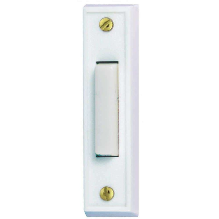 Doorbells * | Hampton Bay Wired Led Illuminated Doorbell Push Button, White