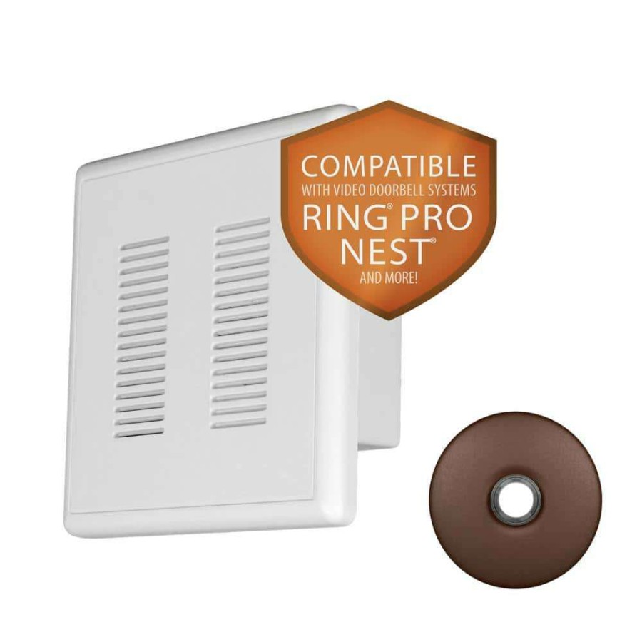 Doorbells * | Nicor Primechime Plus 2 Video Compatible Wired Door Bell Chime Kit With Architectural Bronze Stucco Button