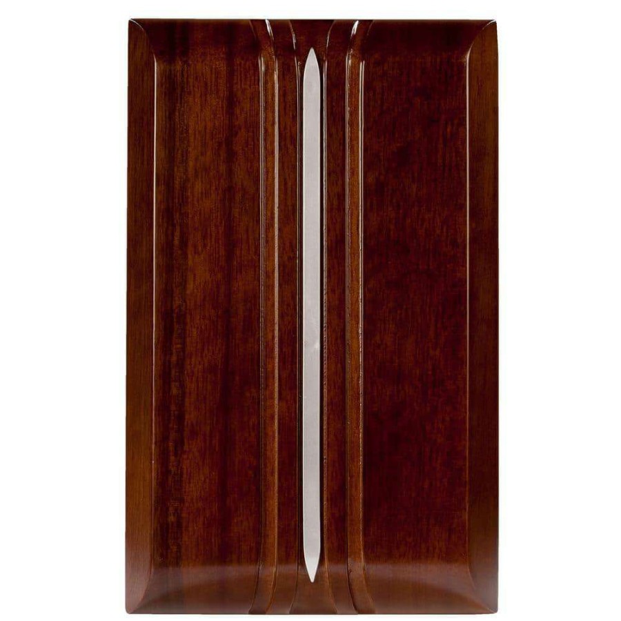 Doorbells * | Hampton Bay Wireless Or Wired Doorbell Chime, Dark Oak Wood With Silver Insert