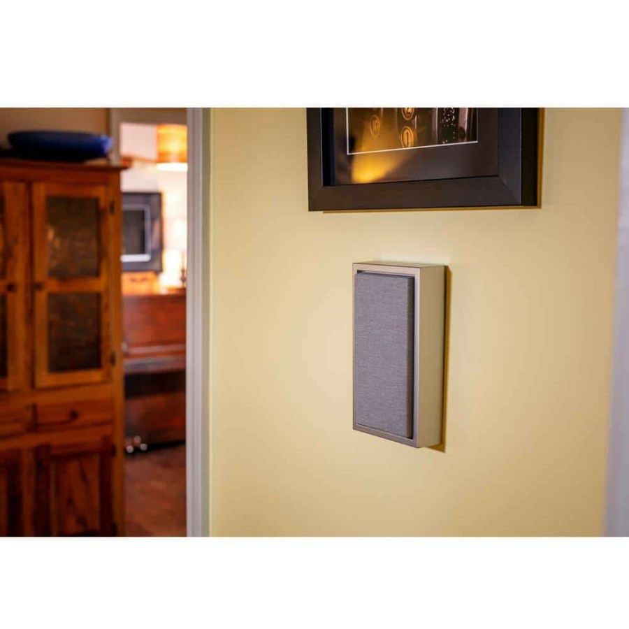 Doorbells * | Hampton Bay Wireless Battery Operated Doorbell Kit With Wireless Push Button, Nickel With Gray Fabric