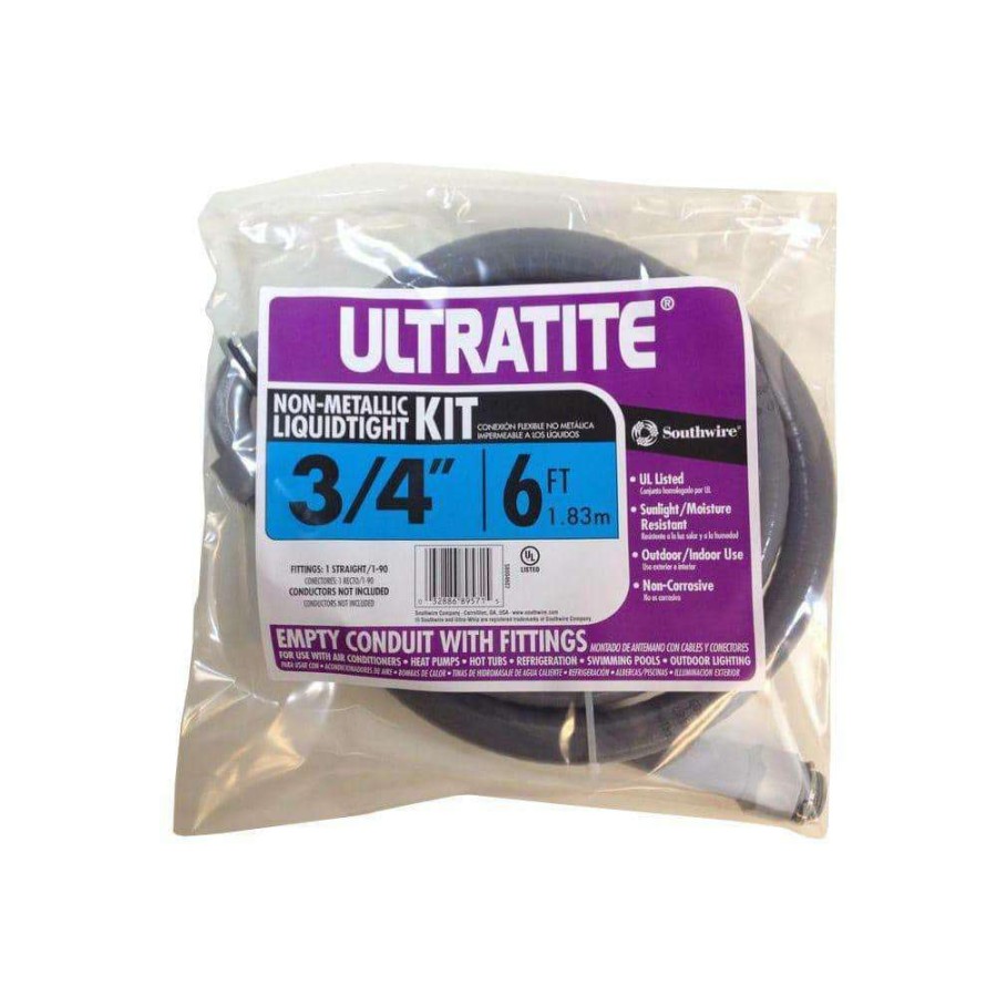 Electrical Boxes, Conduit & Fittings * | Southwire 3/4 In. X 6 Ft. Ultratite Liquidtight Flexible Non-Metallic Pvc Conduit Whip