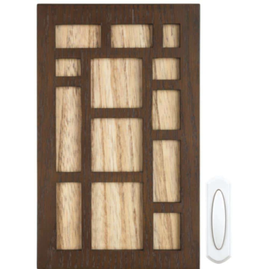 Doorbells * | Heath Zenith Brown Wood Wireless Door Chime Kit