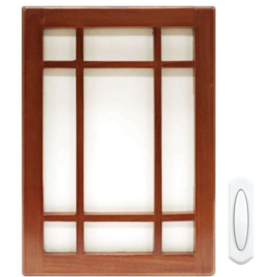 Doorbells * | Heath Zenith Cherry Wood Wireless Door Chime Kit