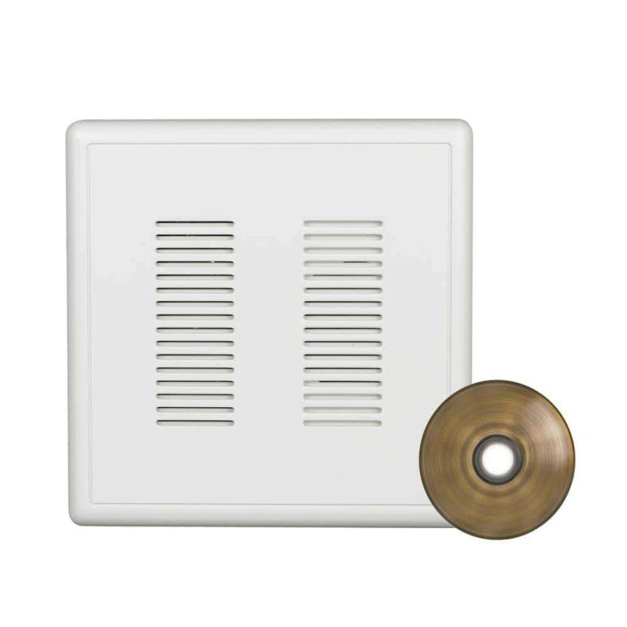 Doorbells * | Nicor Primechime Plus 2 Video Compatible Wired Door Bell Chime Kit With Antique Brass Stucco Button