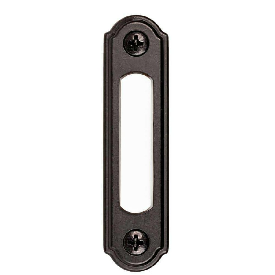 Doorbells * | Hampton Bay Wired Led Illuminated Doorbell Push Button, Black