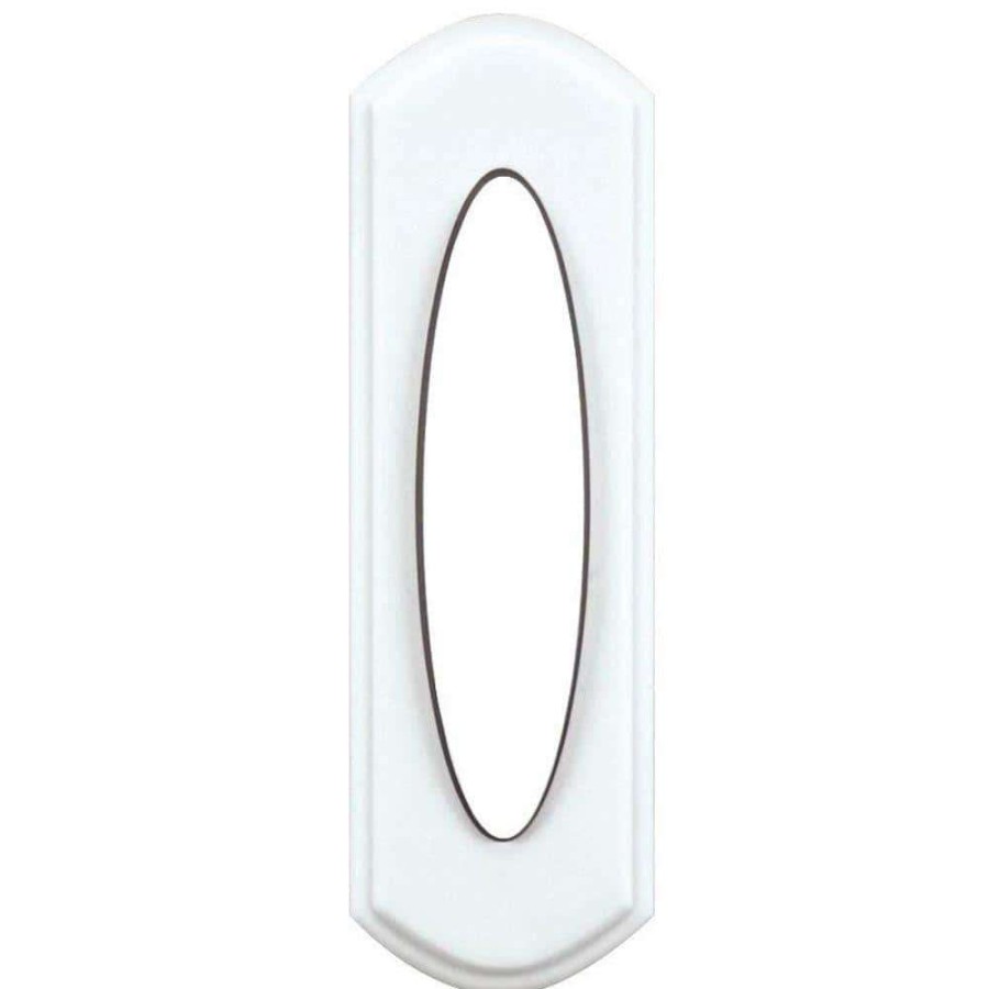 Doorbells * | Hampton Bay Wireless Battery Operated Doorbell Push Button, White