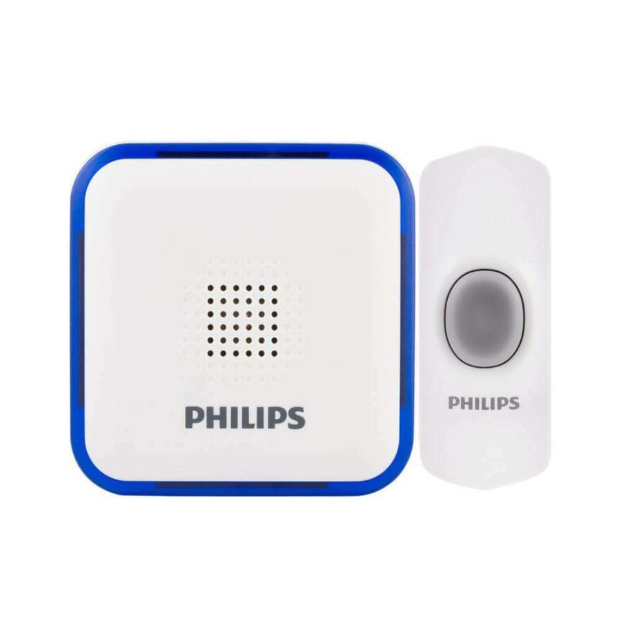 Doorbells * | Philips Wireless Battery-Operated Door Bell Kit With 32 Melodies And 1 Push Button