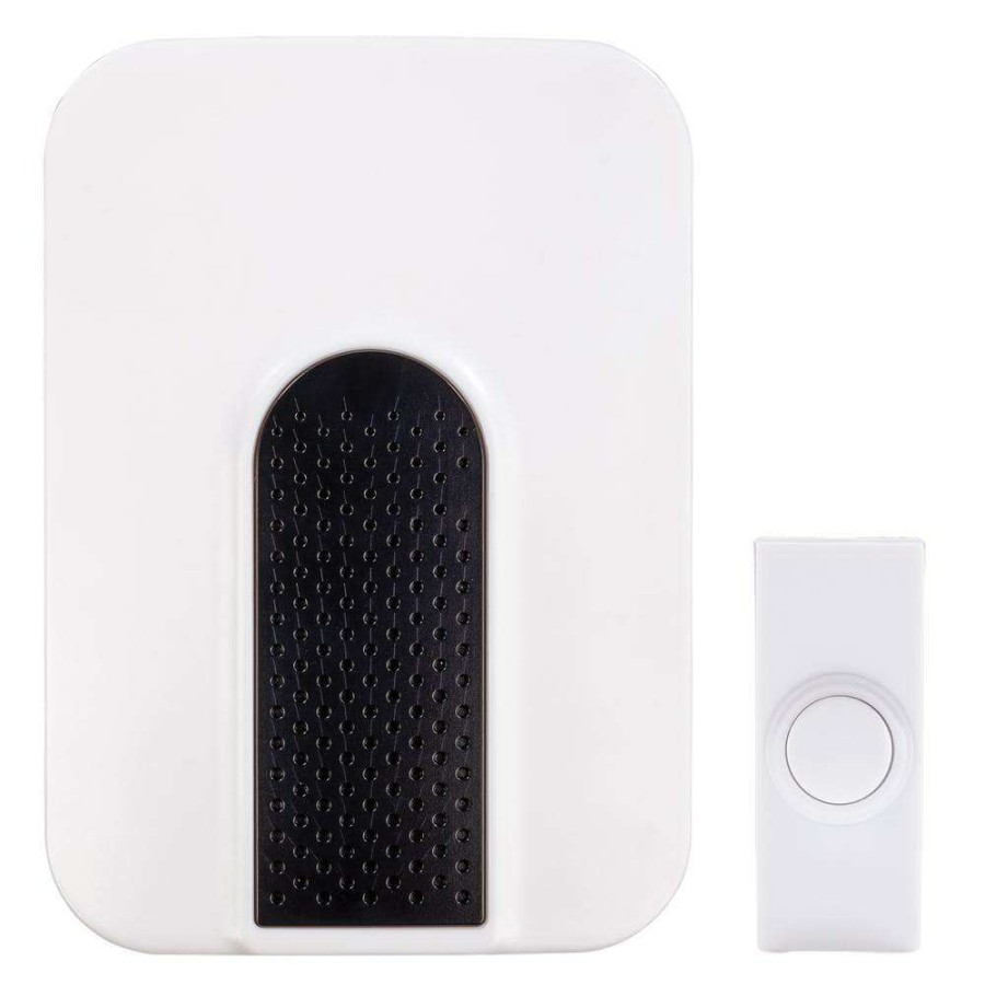 Doorbells * | Hampton Bay Wireless Plug-In Doorbell Kit With Wireless Push Button, White