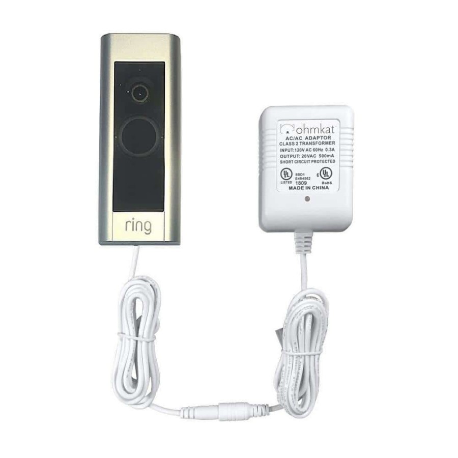 Doorbells * | Ohmkat Video Doorbell Power Supply Compatible With Ring Pro (White)