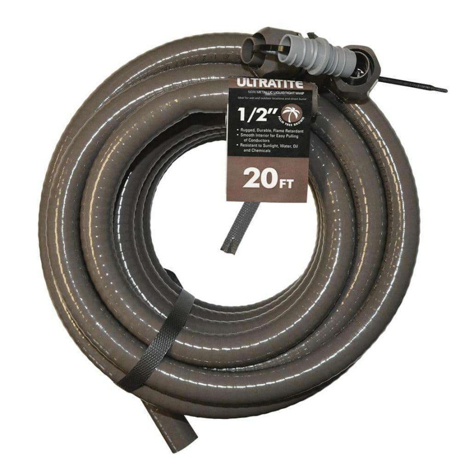 Electrical Boxes, Conduit & Fittings * | Southwire 1/2 In. X 20 Ft. Ultratite Liquidtight Flexible Non-Metallic Pvc Conduit With 2 Straight Fittings