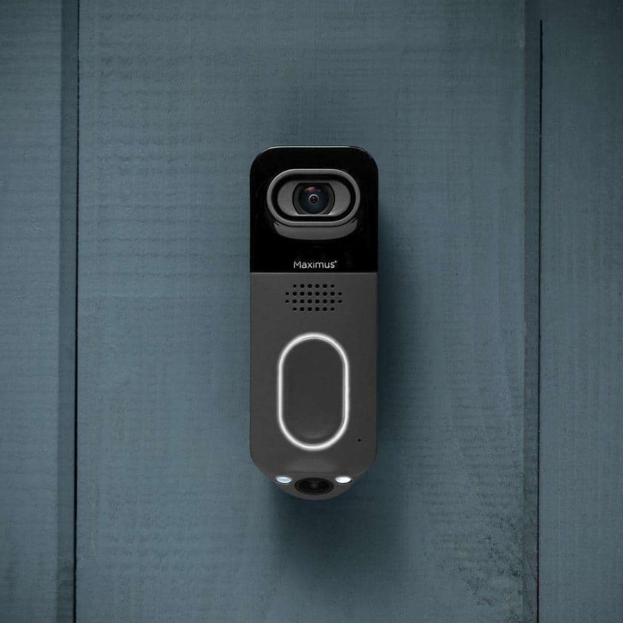 Doorbells * | Maximus Wired Black Answer Dualcam Video Door Bell