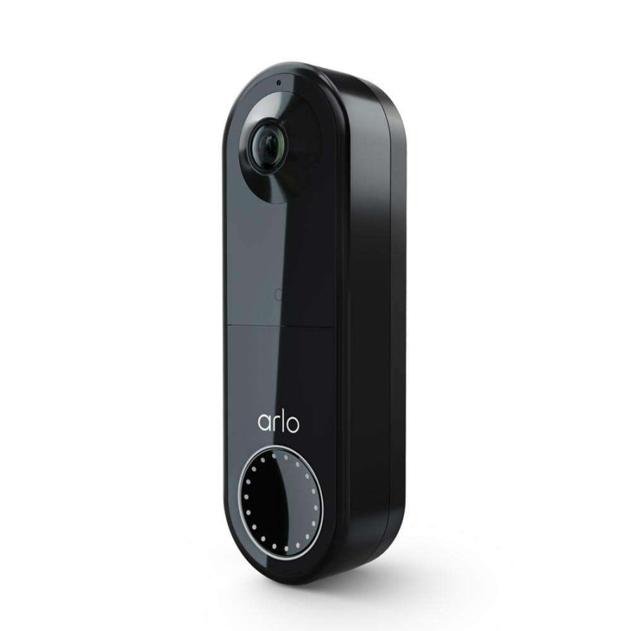 Doorbells * | Arlo Essential Wire-Free Video Doorbell Hd Video, 180-Degree View, Night Vision, 2-Way Audio, Wireless Security, Black