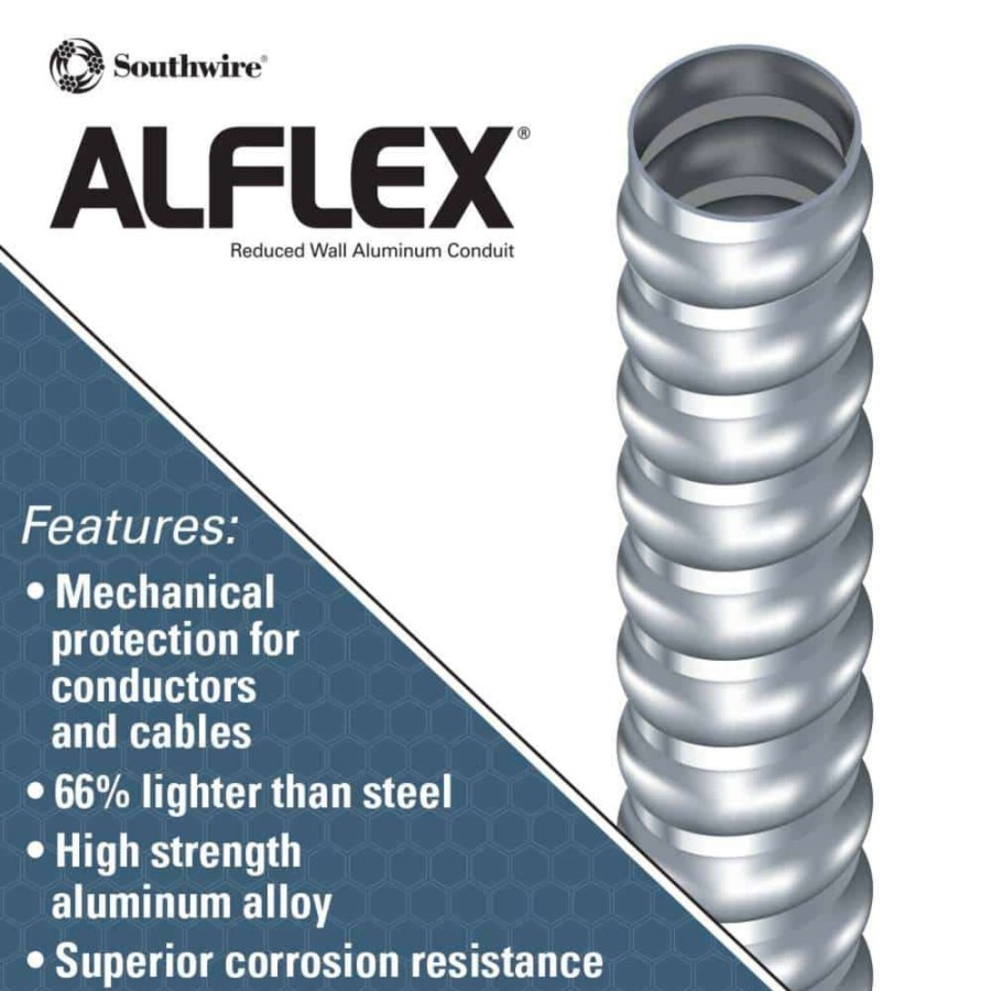 Electrical Boxes, Conduit & Fittings * | Southwire 3/4 In. X 100 Ft. Alflex Rwa Metallic Aluminum Flexible Conduit