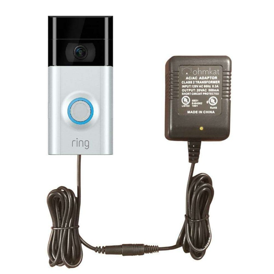 Doorbells * | Ohmkat Video Doorbell Power Supply Compatible With Ring 2 & 3 (Black)