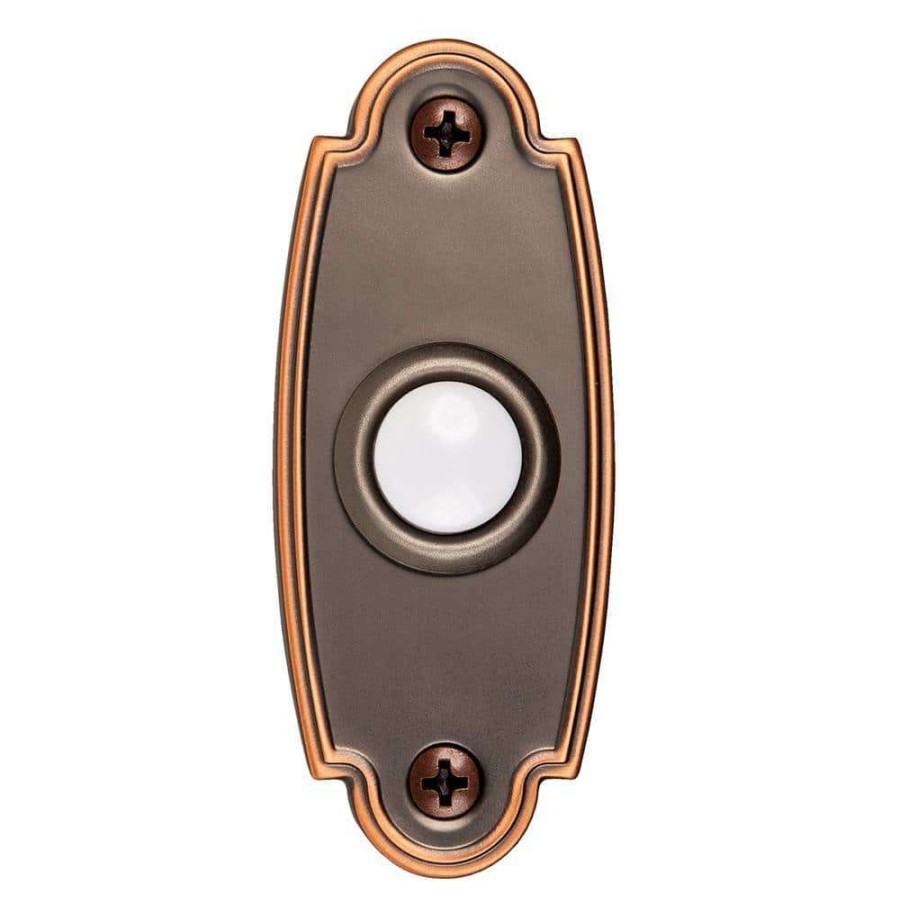 Doorbells * | Hampton Bay Wired Led Illuminated Doorbell Push Button, Mediterranean Bronze