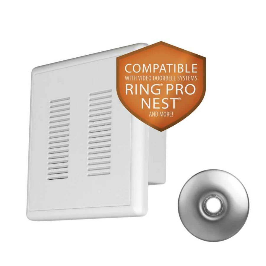 Doorbells * | Nicor Primechime Plus 2 Video Compatible Wired Door Bell Chime Kit With Nickel Stucco Button