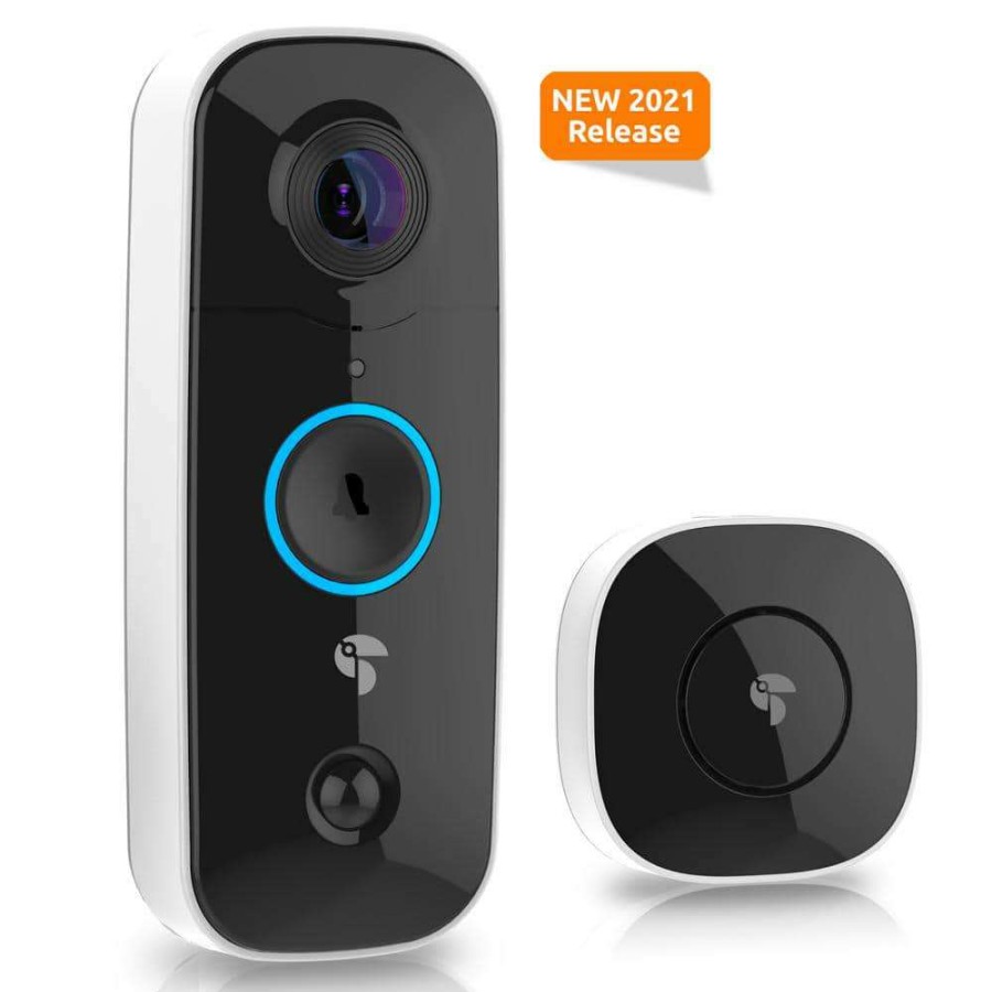 Doorbells * | Toucan 1-Channel 1080P Hd 180-Degree With Wi-Fi And 2-Way Communication Wireless Video Doorbell Camera