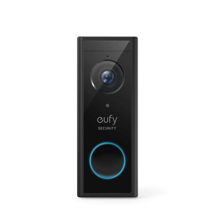 Smart Devices * | Eufy Security Video Doorbell 2K Wi-Fi Wireless Add-On Smart Video Camera In Black